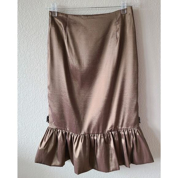 Vintage Y2K Rossi Roma Sequin Silk Skirt SZ Small Embellished‎ Party Trumpet - Picture 5 of 11